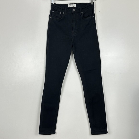 REFORMATION Women's High &skinny Denim Jeans Black Wash26